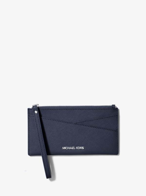 Damske Penazenky Michael Kors Jet Set Medium Leather Crossover Wristlet Námornícka Modrá - Doplnky Michael Kors Nejlevnejsi | IJYXL-1093